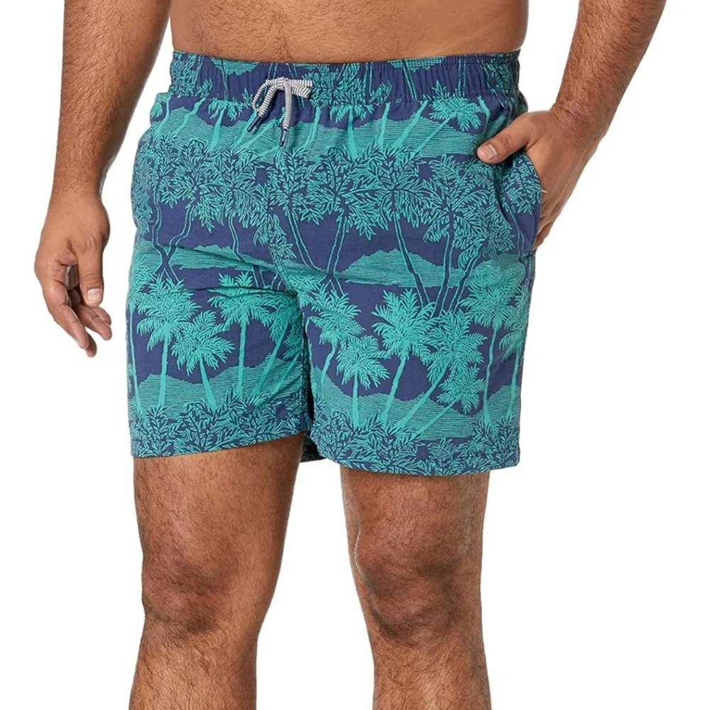 Reyn Spooner Swim Trunks Standard Blue Red Stripe Net Liner 6